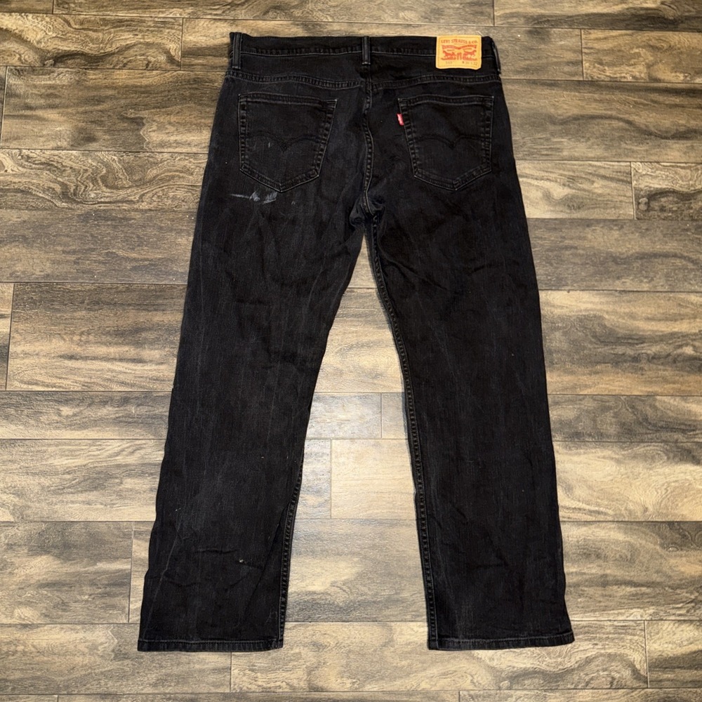 Levi's 569 Black Dark Wash Denim Jeans Relaxed Fit Straight Leg Men's Size 36x32